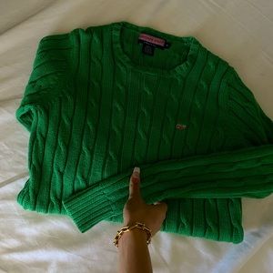 Green Vineyard Vines cable sweater